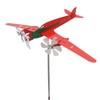 Qcwwy Airplane Windmill Metal 3D Red Rustproof Aircraft Wind Chime