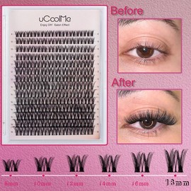uCoolMe Flora DIY Lash Extension Kit Clusters Individual Lashes Kit springtok Beginner Friendly Lash Bond and Seal, WaterProof Lashes for For Girl DIY Eyelash Extension at Home Makeup Christmas gift Cosmetic:_Only Lashes Short Flora (No Bond Seal Remover)
