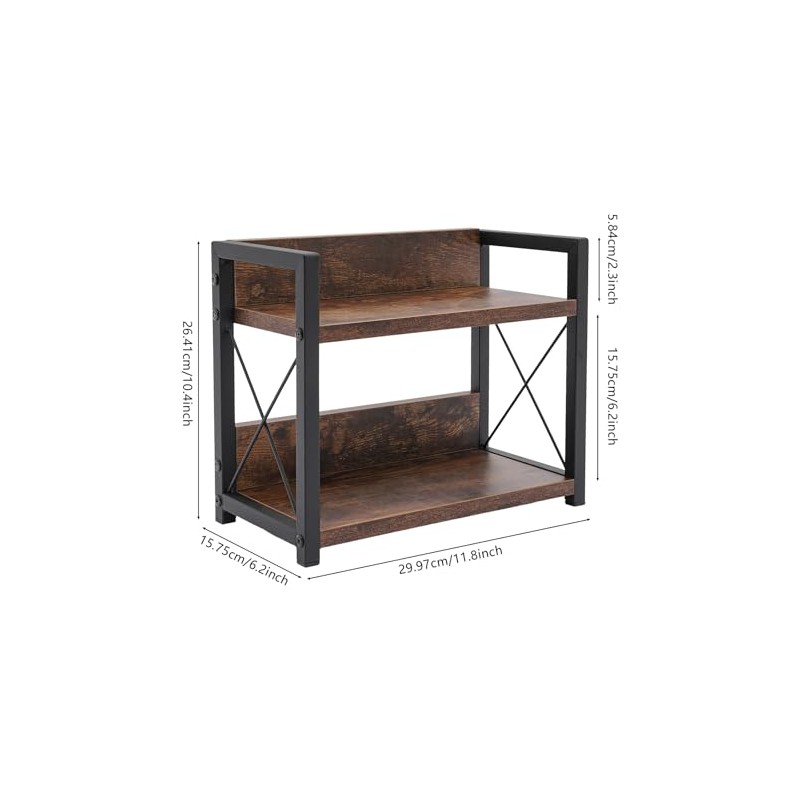 Worktop Organiser, 2-Tier Spice Rack, Kitchen Shelf, Two Spacious 11.8