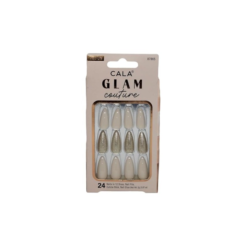 CALA - "Glam Couture" uñas postizas medianas (24 uñas en