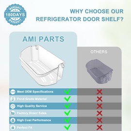 AMI PARTS 2 PACK Upgraded 240356402 Refrigerator Door Bin Replacement for Frigi.daire Refrigerator Door Shelf Parts LFSS2612TF0 LFSS2612TE0 FFSS2615TE0 FFSS2615TS0 AP2549958 Door Shelf Shelves By AMI PARTS