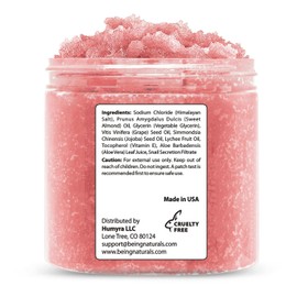 Natural Himalayan Salt Body Scrub - with Lychee Oil and Snail Mucin, Exfoliating Salt Scrub to Exfoliate & Moisturize Skin, Deep Cleansing - 11 oz