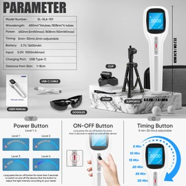 ZUTESU Body/Pet Red Light Device, Four Modes and Timing Settings - Handheld and Portable to Treat Body Pain,, White