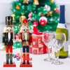Hileyu 2Pcs Christmas Nutcracker Soldier Wooden Puppet Ornament 30cm Nutcracker
