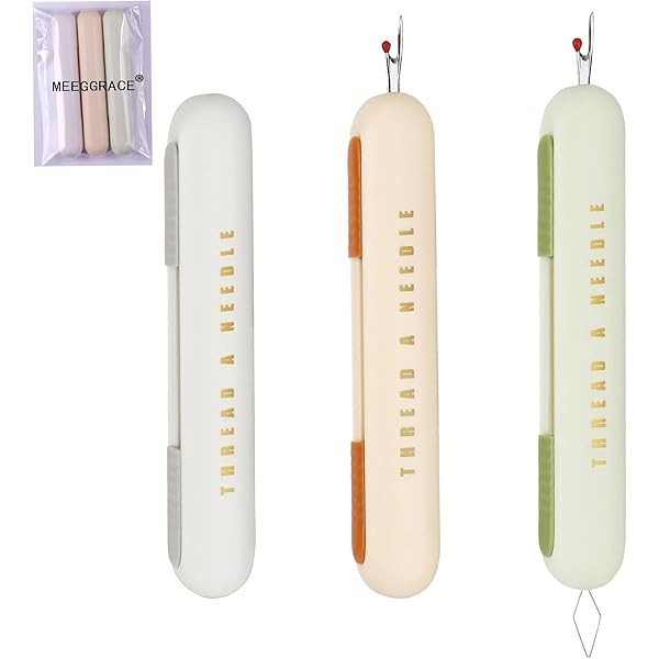 meeggrace Seam Rippers, 2-in-1 Threader for Sewing,Threading and Unthreading Seam
