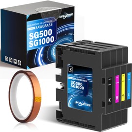 Spaceink New SG500 SG1000 Sublimation Ink Cartridge Compatible for Sawgrass Virtuoso SG500 SG1000 Printers(1 Black, 1 Cyan, 1 Magenta, 1 Yellow, 4-Pack)