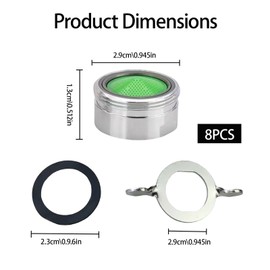 Pack of 7 Aerator M24, Tap Strainer Insert External Thread, Mixing Nozzles Insert for Taps in Kitchen and Bathroom Splash Protection & Water-Saving Function