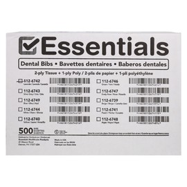 Essentials Patient Bibs – 2-Ply Tissue/Poly, 13” x 18”, 500/Case, Lavender, Disposable with Reinforced Edge & Horizontal Embossed Texture – Fluid-Resistant Medical & Dental Bibs for Adults