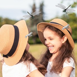 NiHome 12-Pack Large Dragonfly Clip Decoration Set for Garden, Hat, Pet, Indoor & Outdoor Display, Easy Installation Realistic Waterproof PVC Dragonflies (Black)