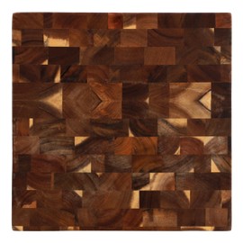 Elama 13.75 x 1 Inch Square Thick Acacia Wood Butcher Block – Heavy-Duty Cutting and Serving Board for Meat, Cheese, and Vegetables (13.75 x 1 Inch Square)