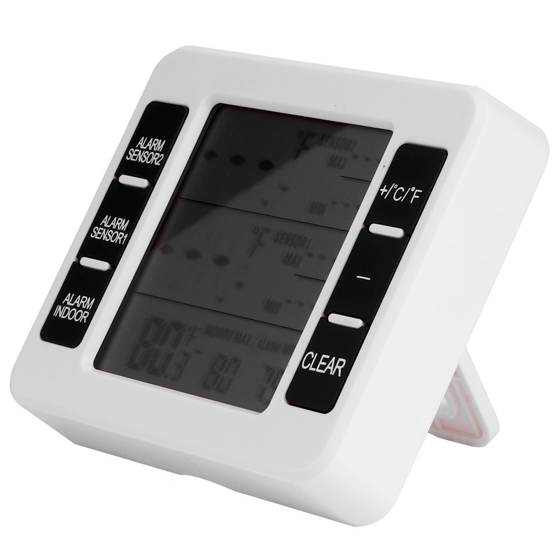 Refrigerator Thermometer Wireless Indoor LCD Digital Freezer Alarm Thermometerwith 2
