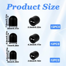 36Pcs Rubber Tips for Stylus Pens,0.24inch/0.27inch/0.31inch Universal Replacement nibs for Touch Screen Pen Stylus Rubber Tips for Touchscreen High Sensitivity and Precision Rubber Tips No Scratches