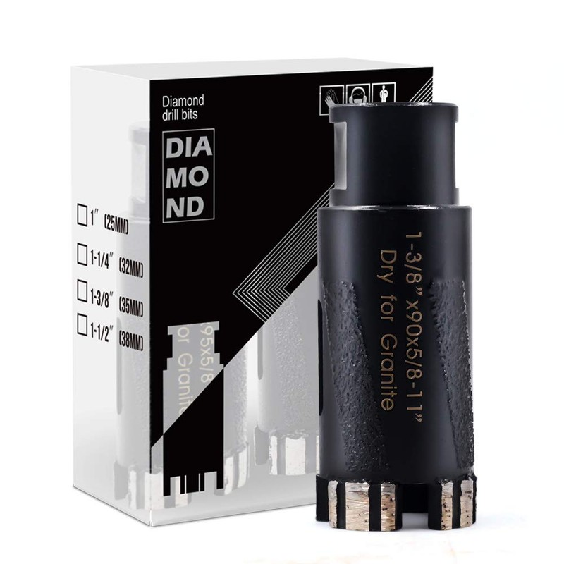 Ostek 2Pcs/ Box 1-3/8'' Dry Diamond Core Drill Bit,Granite Drill