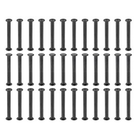 PATIKIL 50 Sets Chicago Screws, 55mm l Chicago Screws Phillips Binding Post Screw Bolts Leather Rivets Fasteners Connectors for Leather Belt Scrapbook Photo Albums, Black