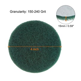 sourcing map 8pcs Drill Power Brush 4 Inch Tile Scrubber Scouring Pads 150-240 Grit for Bathroom Kitchen Household Cleaning