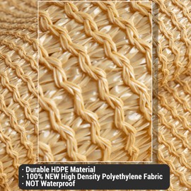 COOLBOYS 12'x 20' Sun Shade Sail Sand Rectangle UV Block Outdoor Shade Canopy Sunshade for Patio Lawn Garden Carport Backyard Deck Pergola