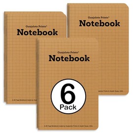 Guajolote Prints Pocket Notebooks (6-Pack) 48 Pages - Graph Paper - 3.5 x 5.5 inches, Memo Books, Journal Notes