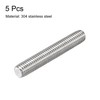 sourcing map 5Pcs M8 x 50mm Fully Threaded Rod 304