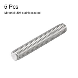 sourcing map 5Pcs M8 x 50mm Fully Threaded Rod 304 Stainless Steel Right Hand Threads