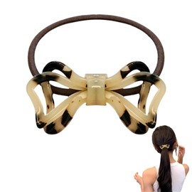 Twist Bowknot Hair Scrunchies for Women Tortoise Shell Elastic Ties with Bow Ties for Women Girls Bow Ponytail Holder for Short Long Hair Bows for Daughter Sister Mom Birthday Gift Ideas