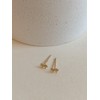10k bell ribbon earrings ultra-mini gold earrings gift package /