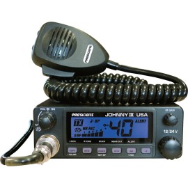 President Johnny III USA 12/24V 40 Channel CB Radio w/ Weather Alert, PA & VOX