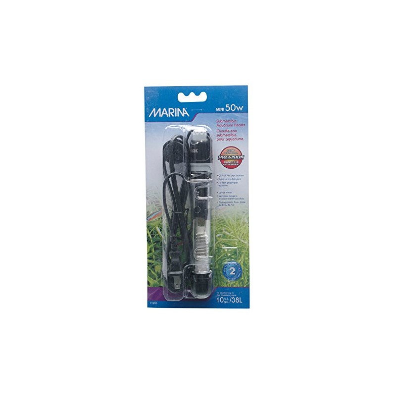 Marina Submersible Heater for Aquarium, Mini, 50-watt