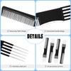 Taefuwr 4 Pcs Black Carbon Lift Teasing Combs with 5