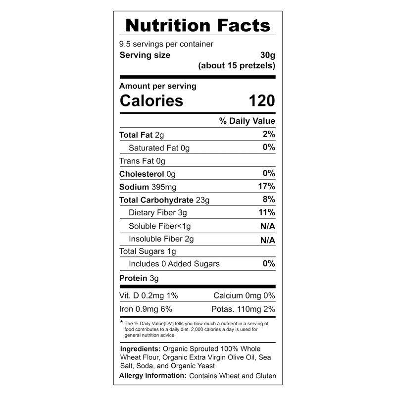 Unique Snacks Sprouted Pretzel Shells, Delicious Homestyle-Baked Snack Bag, Vegan,