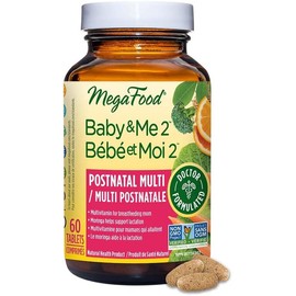 MegaFood Postnatal Vitamins for Breastfeeding Moms | Postpartum Lactation Supplement Multivitamins for Women | Vitamin C Vitamin A Choline Moringa Leaf & Iron | 60 Tablets