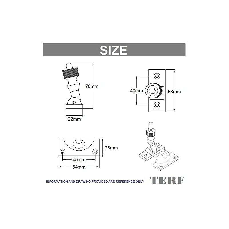 TERF® Traditional Polished Chrome Sash Window Lock Fastener Brighton Pattern
