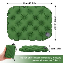 HADEEONG Inflatable Seat Cushion, Lightweight Travel Seat Cushion Camping Air Sitting Pad, Waterproof Air Cushion Travel Cushion for Climbing Hiking Office Airplane Car Stadium Seat, Green
