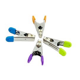 40 Stainless Steel Laundry Pegs Ergonomic Colourful Grips Safety Pads for Washing Lines 6 cm