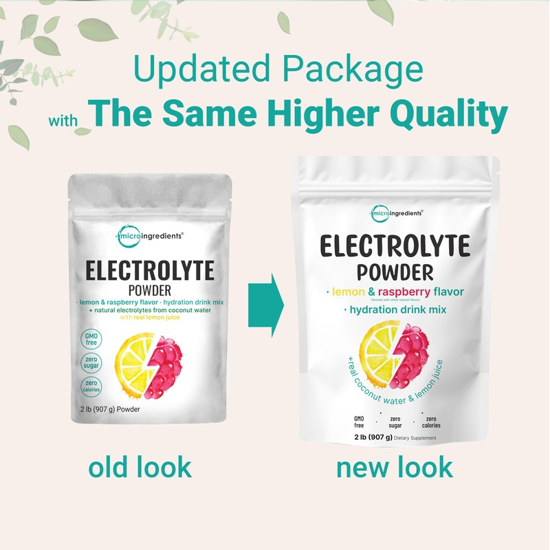 Micro Ingredients Electrolyte Powder, 2 lbs (139 Servings) | Lemon