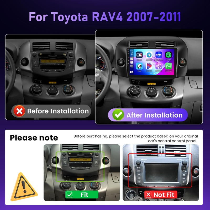 Upriding Android 15 Radio【Qualcomm 8 Core 4+64G】 for Toyota RAV4