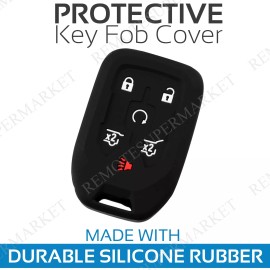 RemoteSuperMarket Key Fob Cover for 2015-2018 GMC Yukon Remote Case Rubber Skin Jacket