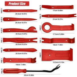 FANWINKJ Car Trim Removal Tool Kit, 12 Pcs Car Interior Trim Removal Tool Set, Non-Scratch Plastic Pry Tools, Upholstery and Dash Removal Tool Kit for Door Panel, Window, Audio and Dashboard Repairs