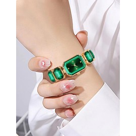 BESTKANG Luxury Crystal Bangle Watch Ladies' Fashion Waterproof Watch (Green)