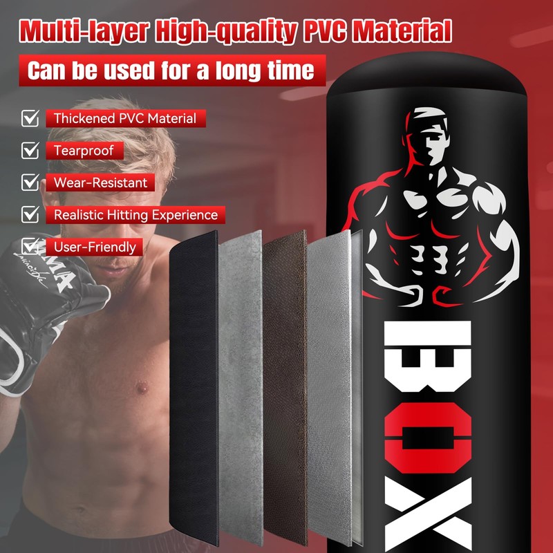 Heavy Freestanding Punching Bag for Adults Teens, 70" Boxing Bag