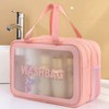 Swimming Mesh PVC Bag Pouch Pink Medium
