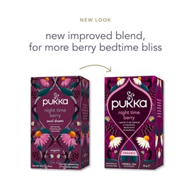 Pukka Night Time Berry Organic Herbal Tea, Soothing Infusion With Chamomile, Lavender & Elderberry, Tea Gift Set For Bedtime Relaxation, Caffeine Free, 80 Total Bags (20ct - Pack of 4)