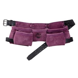 Graintex DS2213 :: 9 Pocket Children Tool Belt Purple Color Suede Leather, Kids Real Tool Belt, Boys and Girls Tool Apron for Home Improvement, 1.1/2" Leather Belt, Hammer Loops