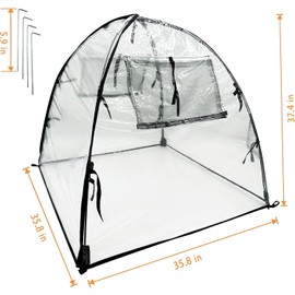 FCIHROSITCE Plant Tent Freeze Protection, Winter Plant Cover Freeze Protection 36" x 36" x 38"Clear Outdoor Garden Frost Cover, Transparent Waterproof Freeze Tent for Outdoors Potted Plants, 1 Pack