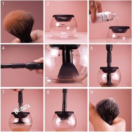 Electric Make-up Brush Cleaner. Miracleaner Make-up Brush Cleaner, High Powered Spin Cleaning Tool - Clear
