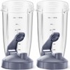 2X 32oz Cups with Flip-Top to-Go-Lid Replacement for NutriBullet 600w/900w