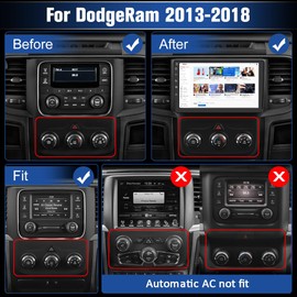 2+64G Car Radio Stereo for Dodge RAM 1500 2500 3500 2013 2014 2015 2016 2017 2018 with Carplay Android Auto Bluetooth GPS Navigation