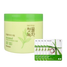 Kwaulnara First Water Green Tea Control Massage Cream 300g + 5 mask packs provided