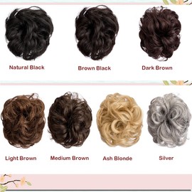 Claw Clip Messy Bun Hair Piece Tousled Updo Hair Buns Extension Elastic Hair Band Hair Pieces Curly Scrunchie For Women (Blonde2)