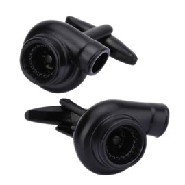 Mini Turbo Cufflinks in Matte Black, Unique Gift for Car Enthusiasts and Motorsport Fans