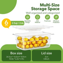 HNEDSEN 12 Pack Plastic Food Pan with Lid 1/4 Size 4 Inch Deep Restaurant Clear Food Storage Containers Polycarbonate Commercial Hotel Pans for Fruits Vegetables Beans Corns (12 PCS, 4'' Deep)